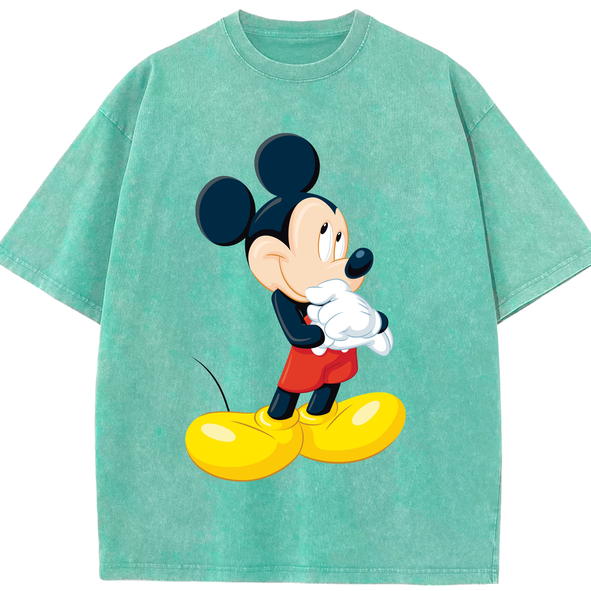 （画像用） ミッキーマウス Mickey Mouse 綿100% ヴィンテージ風 半袖Tシャツ（フロントプリント）